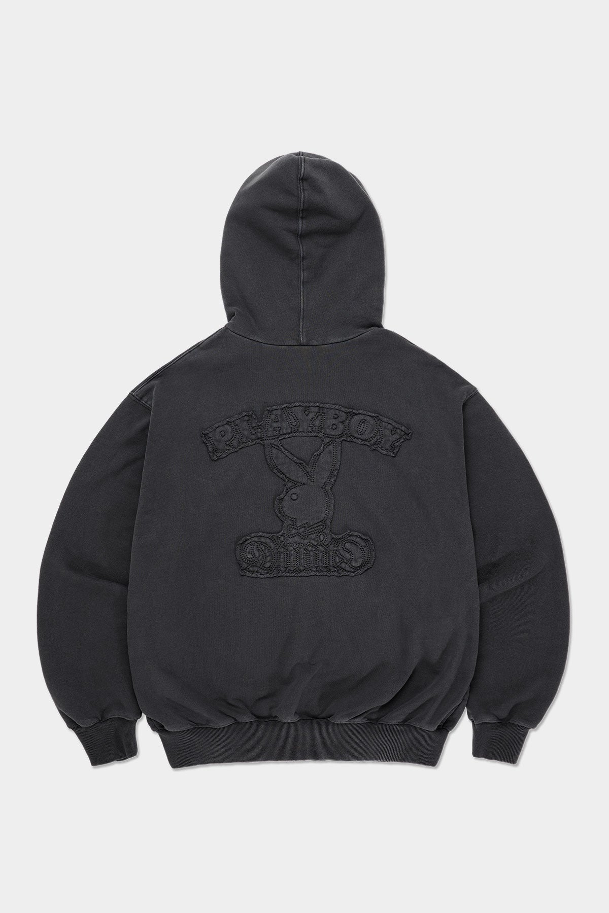 VERT [PLAYBOY x DIMITO] BUNNY ZIP HOODIE WASHED BLACK