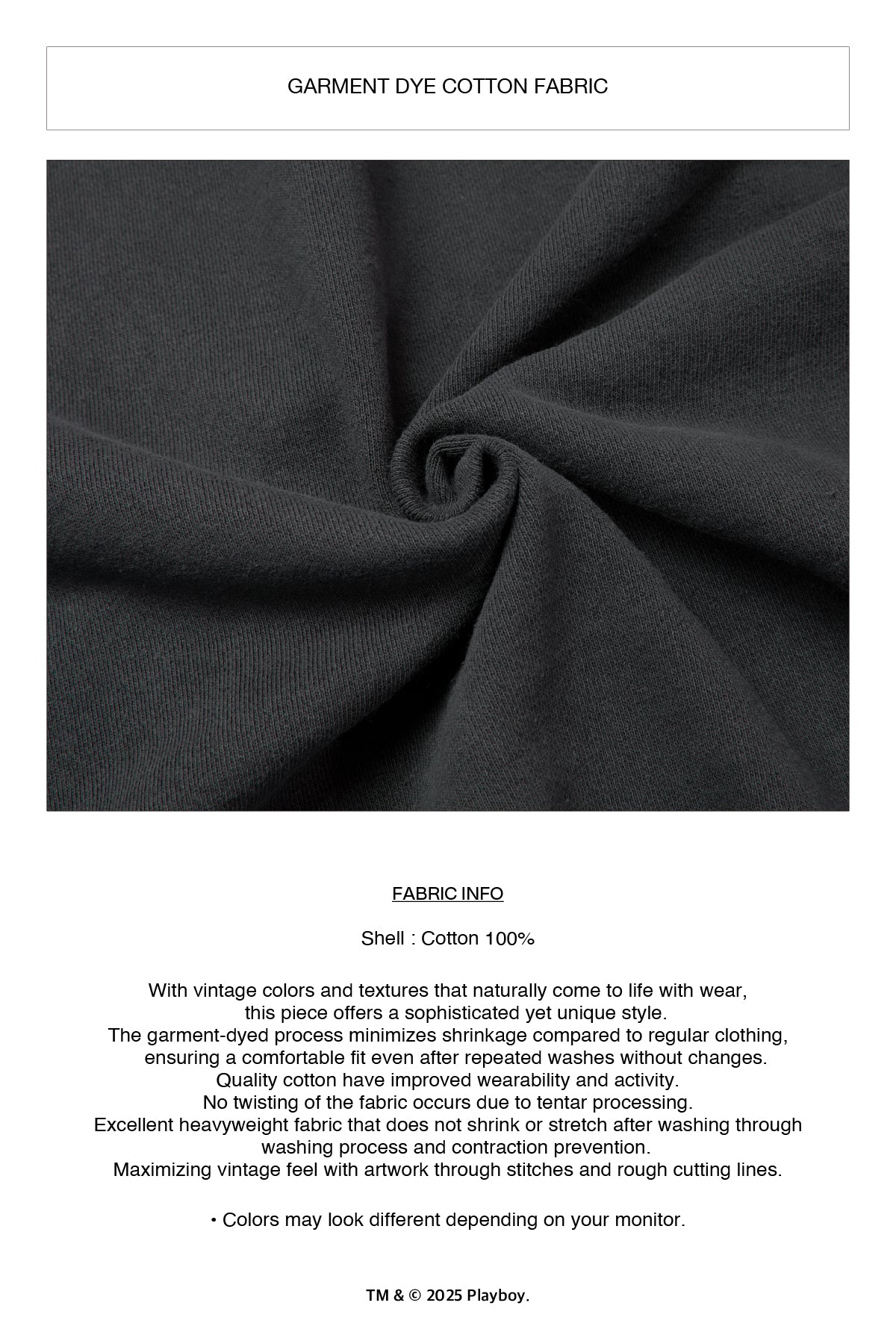 VERT [PLAYBOY x DIMITO] BUNNY ZIP HOODIE WASHED BLACK