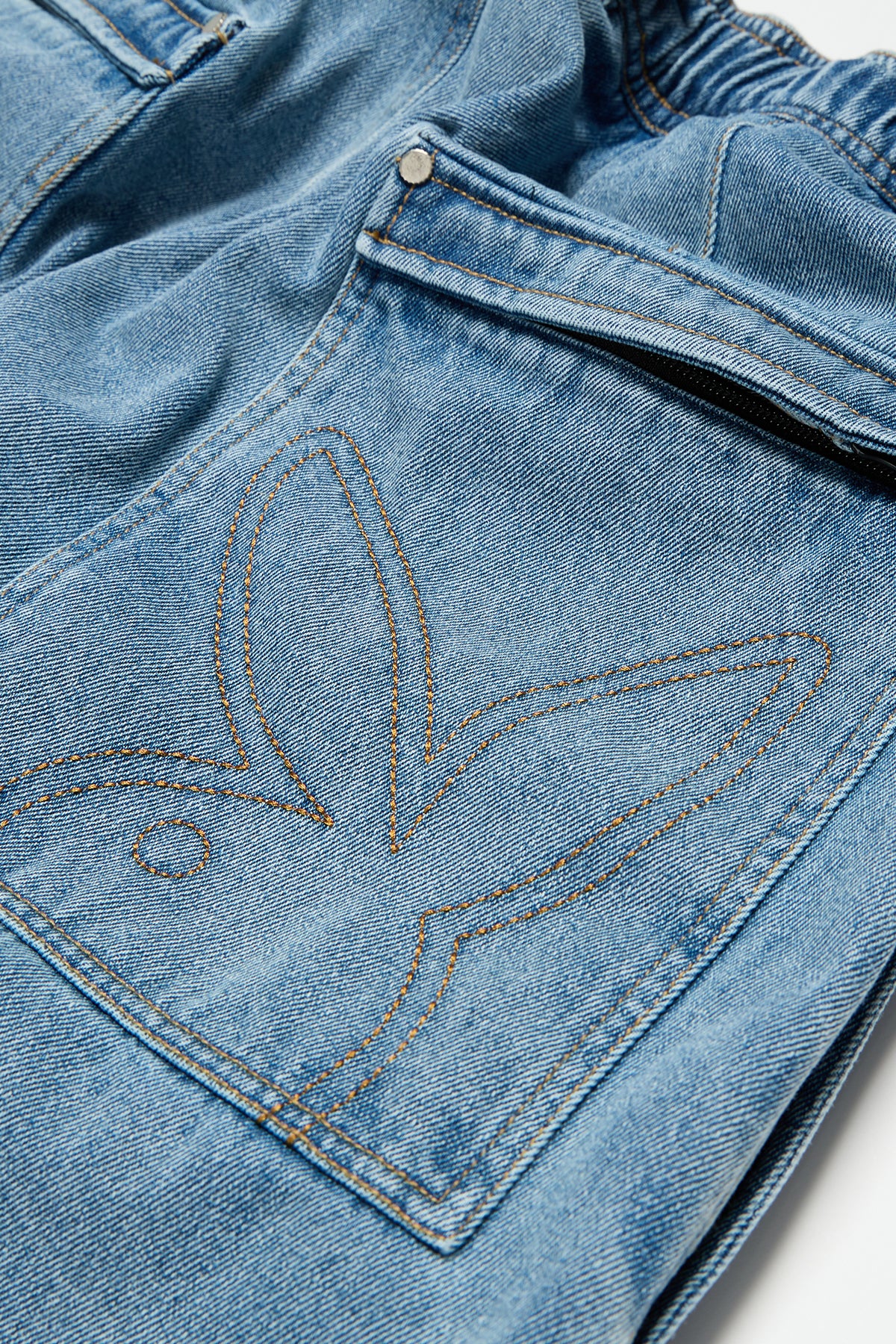 VERT [PLAYBOY x DIMITO] DOUBLE KNEE DENIM PANTS (WIDE FIT LV.2) WASHED BLACK