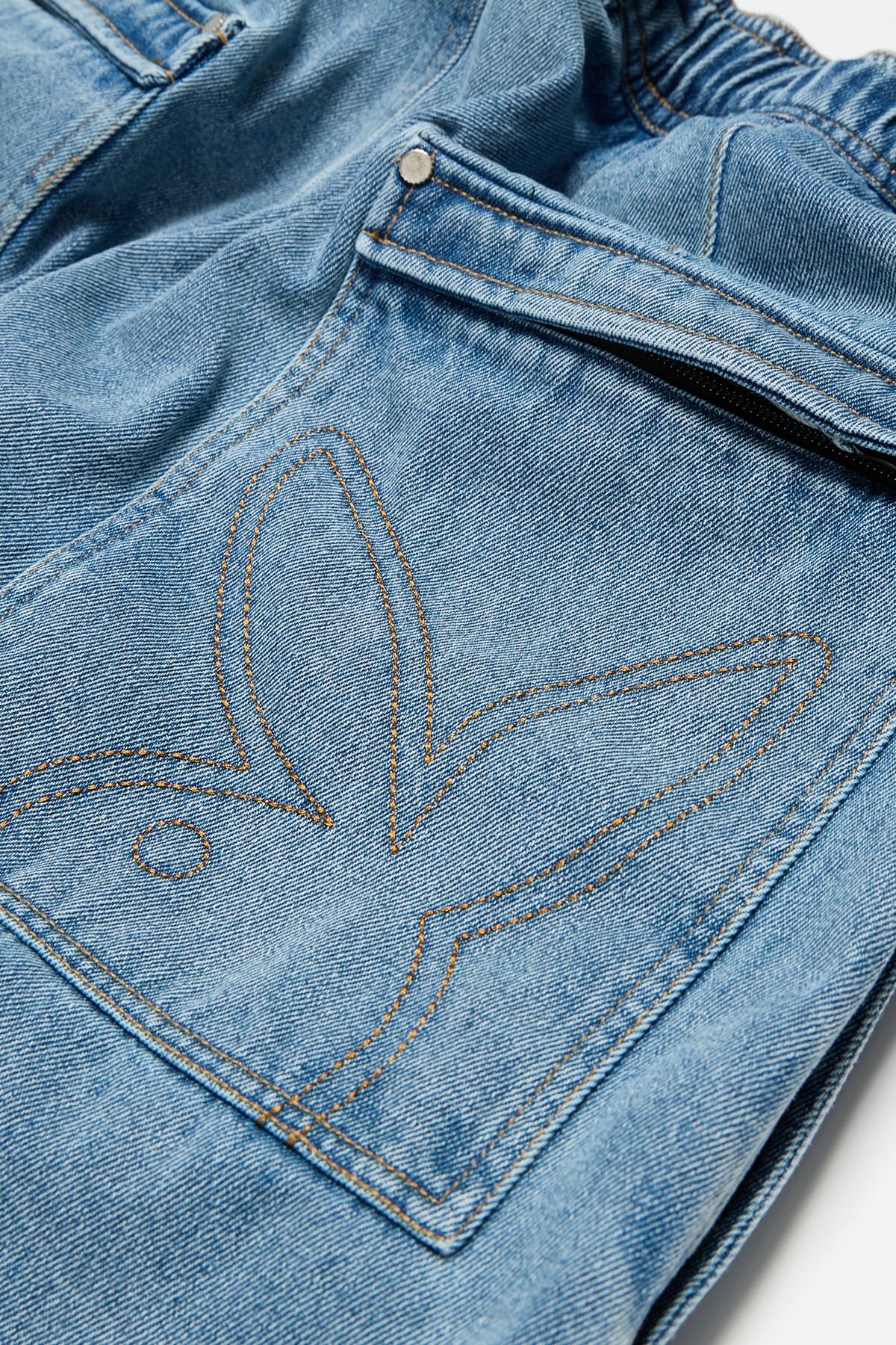 [INVITED] [PLAYBOY x DIMITO] DOUBLE KNEE DENIM PANTS (WIDE FIT LV.2) WASHED BLACK