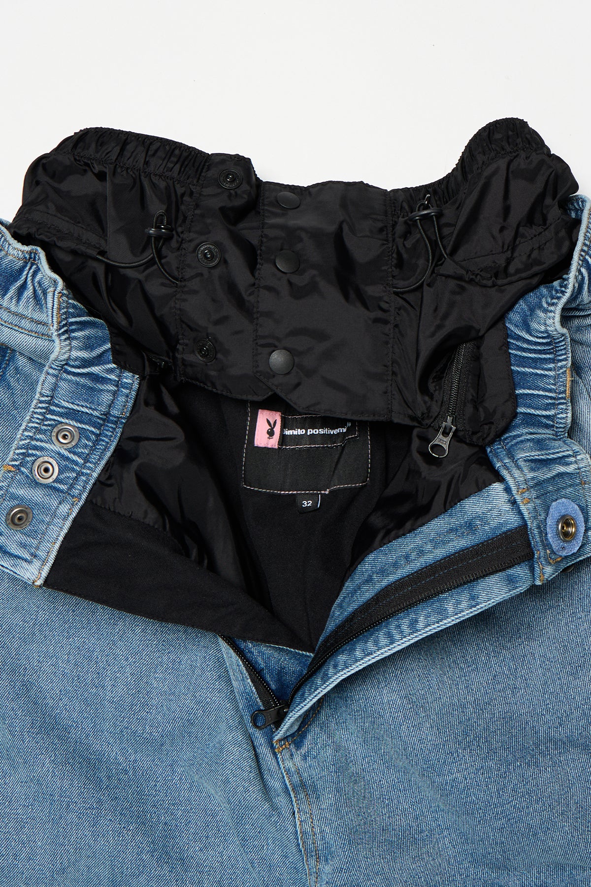 VERT [PLAYBOY x DIMITO] DOUBLE KNEE DENIM PANTS (WIDE FIT LV.2) WASHED BLACK