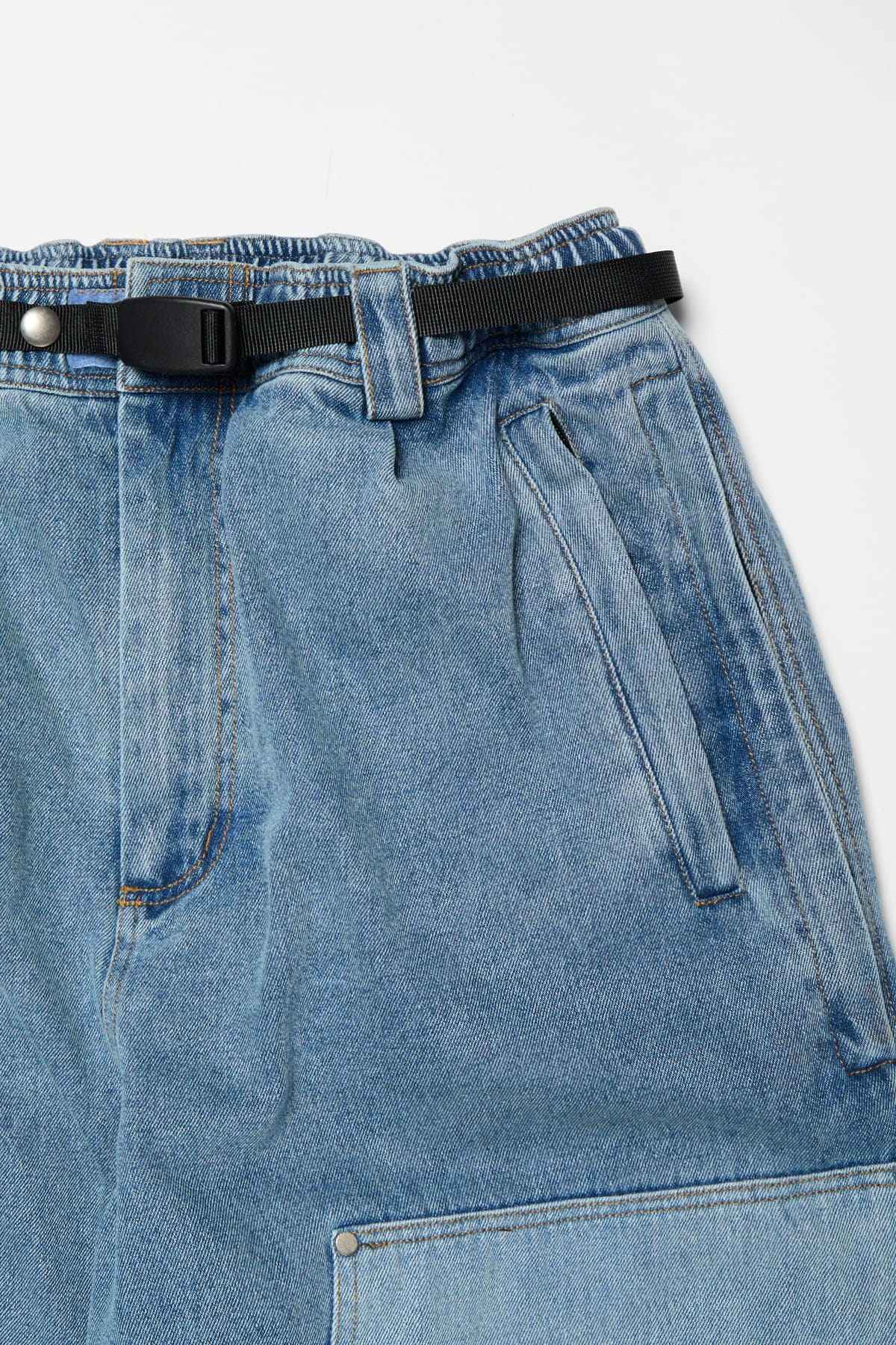 [INVITED] [PLAYBOY x DIMITO] DOUBLE KNEE DENIM PANTS (WIDE FIT LV.2) WASHED BLACK