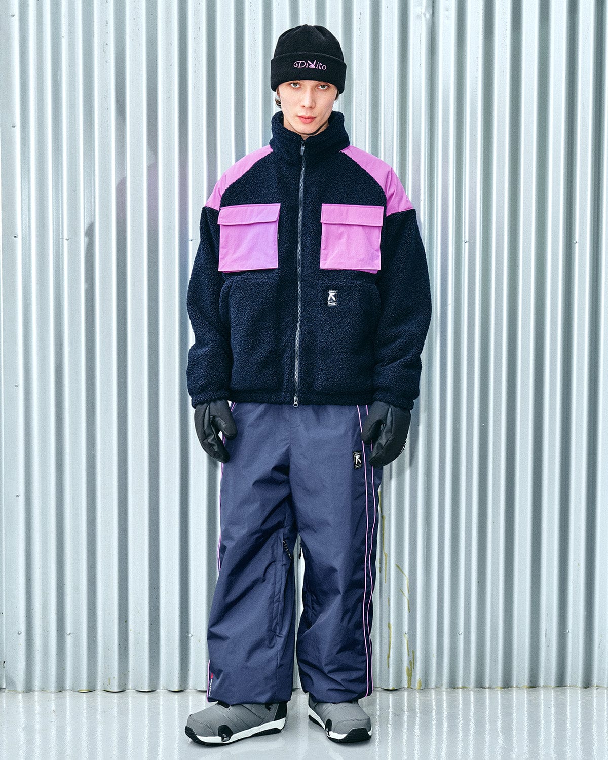 [INVITED] (PLAYBOY X DIMITO) FLEECE JACKET NAVY