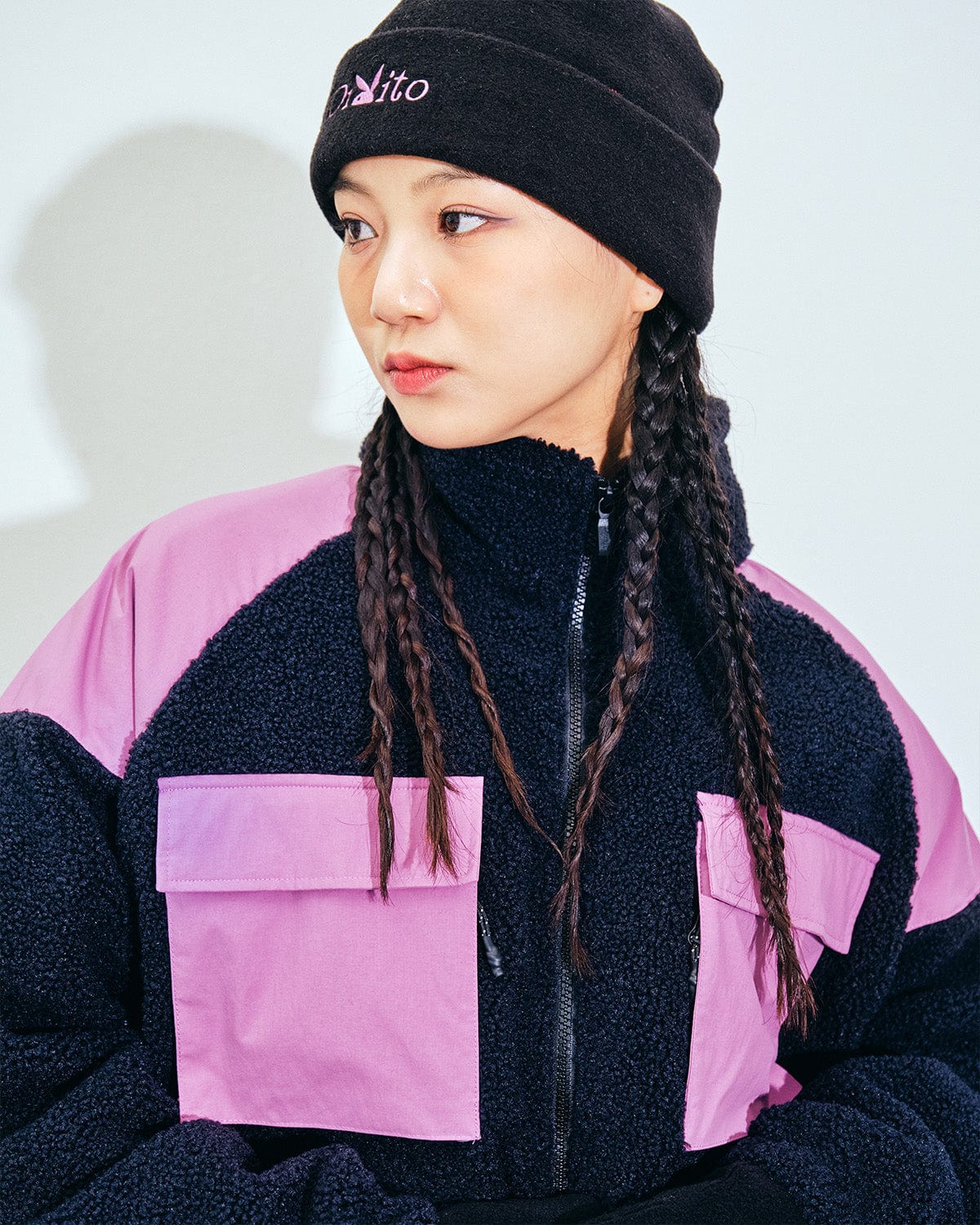 [INVITED] (PLAYBOY X DIMITO) FLEECE JACKET NAVY
