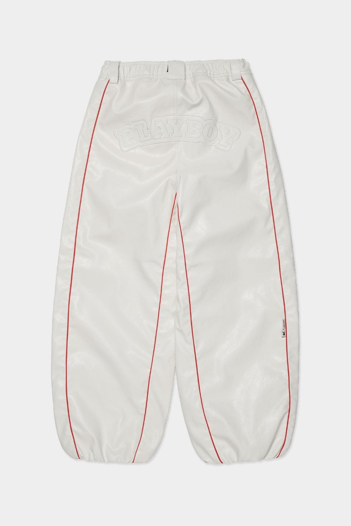 [INVITED] [PLAYBOY x DIMITO] PIPING BANDED FAUX LEATHER PANTS (WIDE FIT LV.2) WHITE