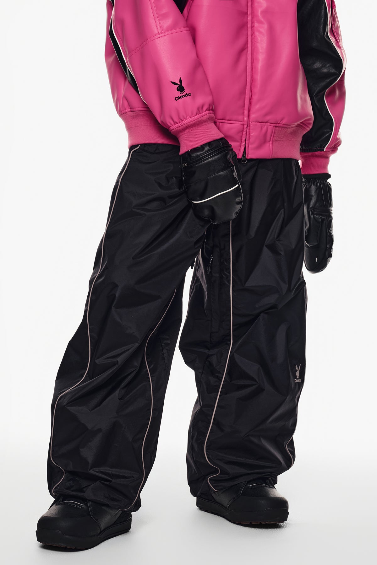 VERT [PLAYBOY x DIMITO] PIPING BANDED PANTS (WIDE FIT LV.2) BLACK