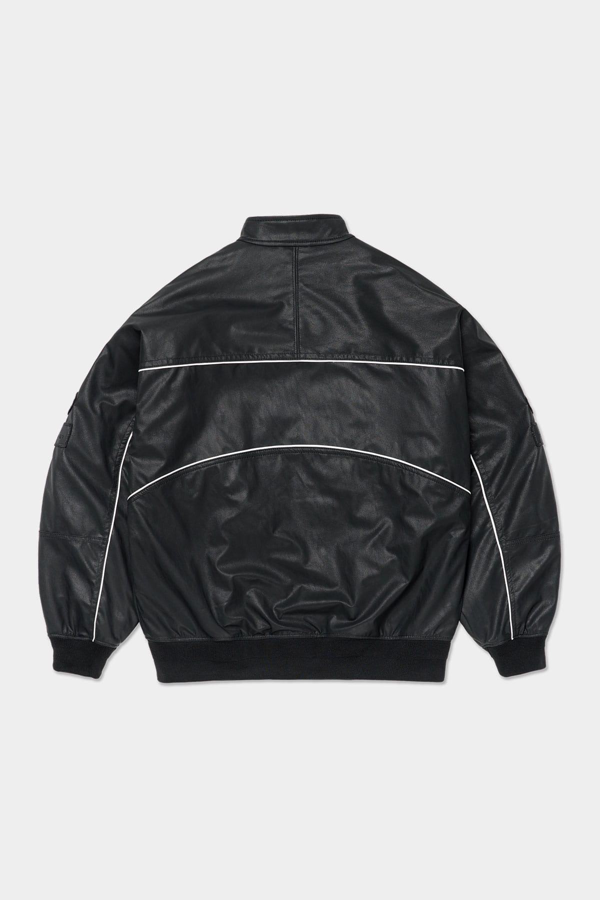 [PROMO] [PLAYBOY x DIMITO] PIPING FAUX LEATHER JACKET BLACK