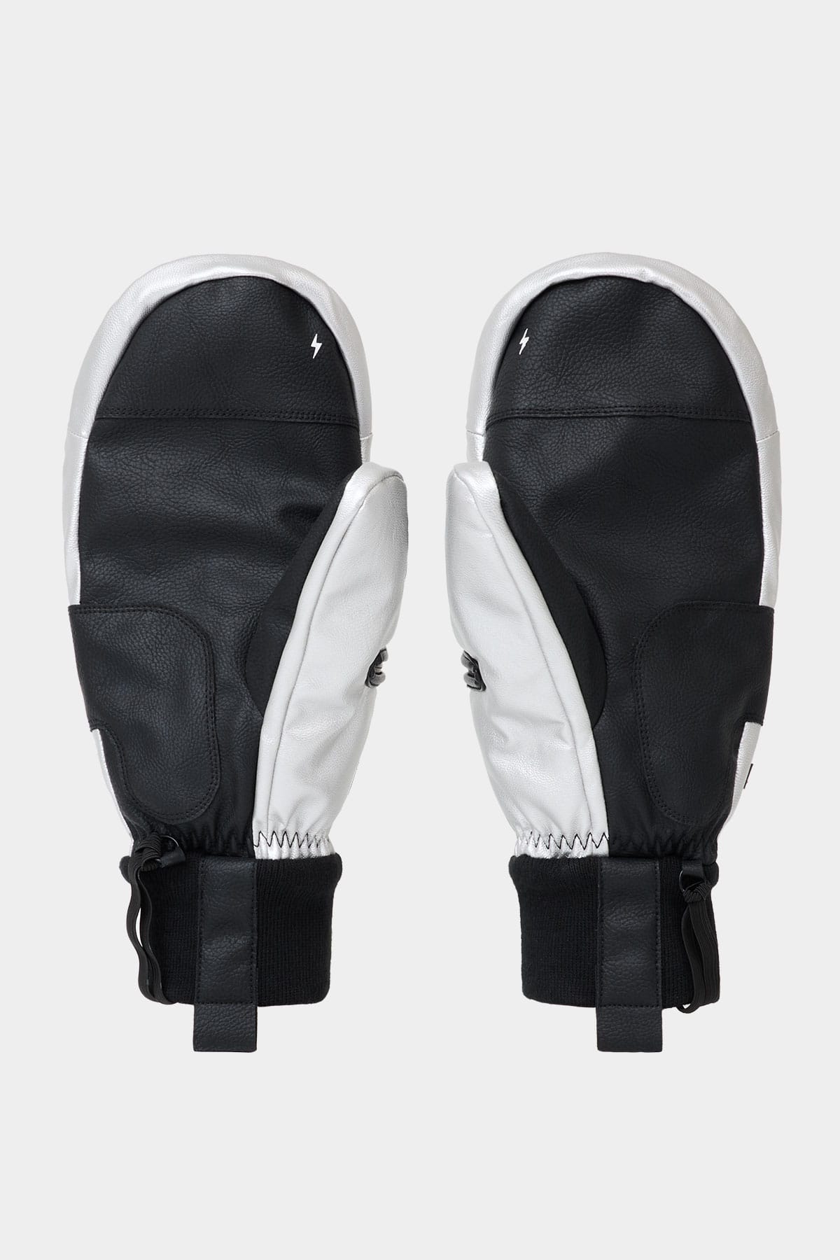 [INVITED] [PLAYBOY x DIMITO] PIPING FAUX LEATHER MITTEN METAL GREY
