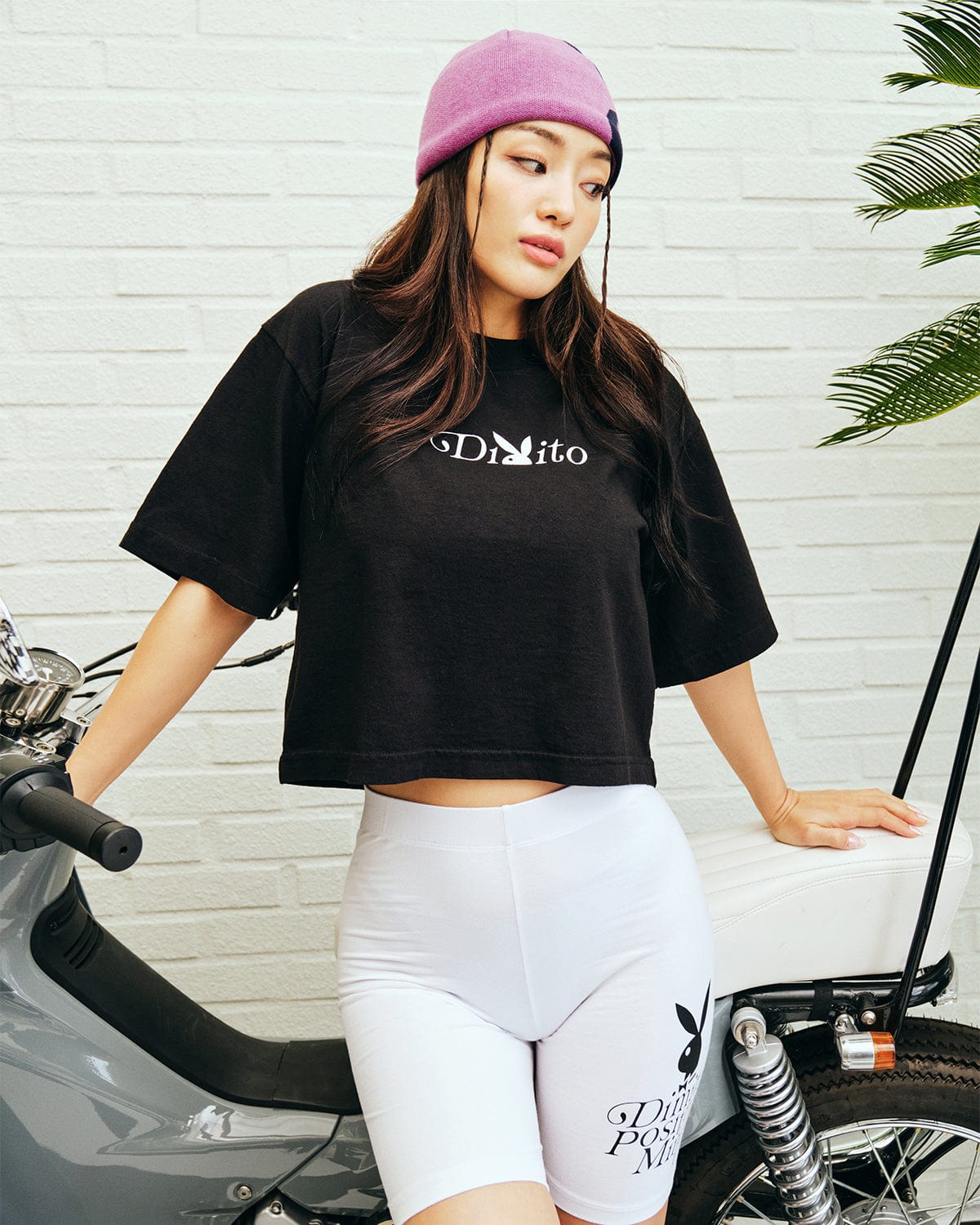 [INVITED] (PLAYBOY X DIMITO) SPANDEX BIKER SHORT WHITE