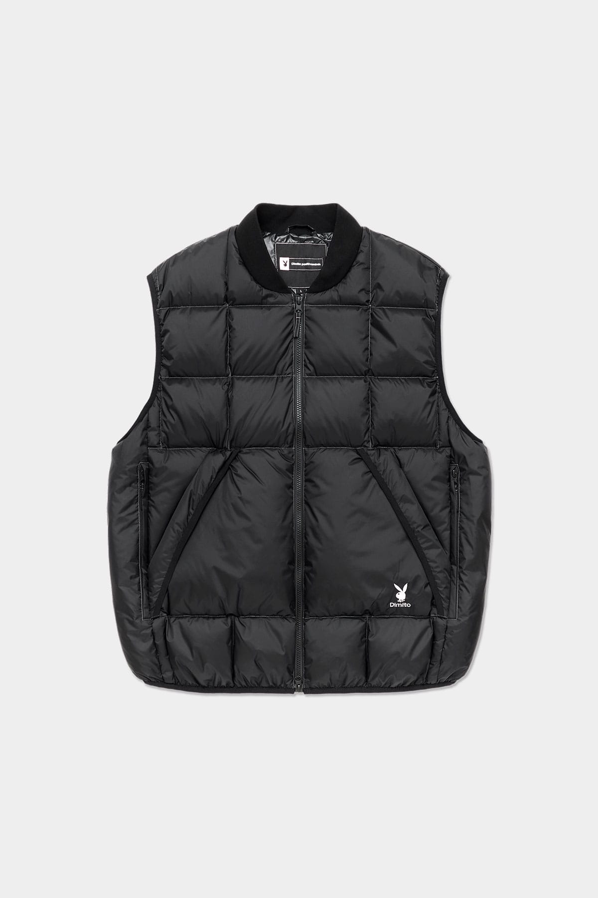 [INVITED] [PLAYBOY x DIMITO] STITCHED DOWN VEST BLACK