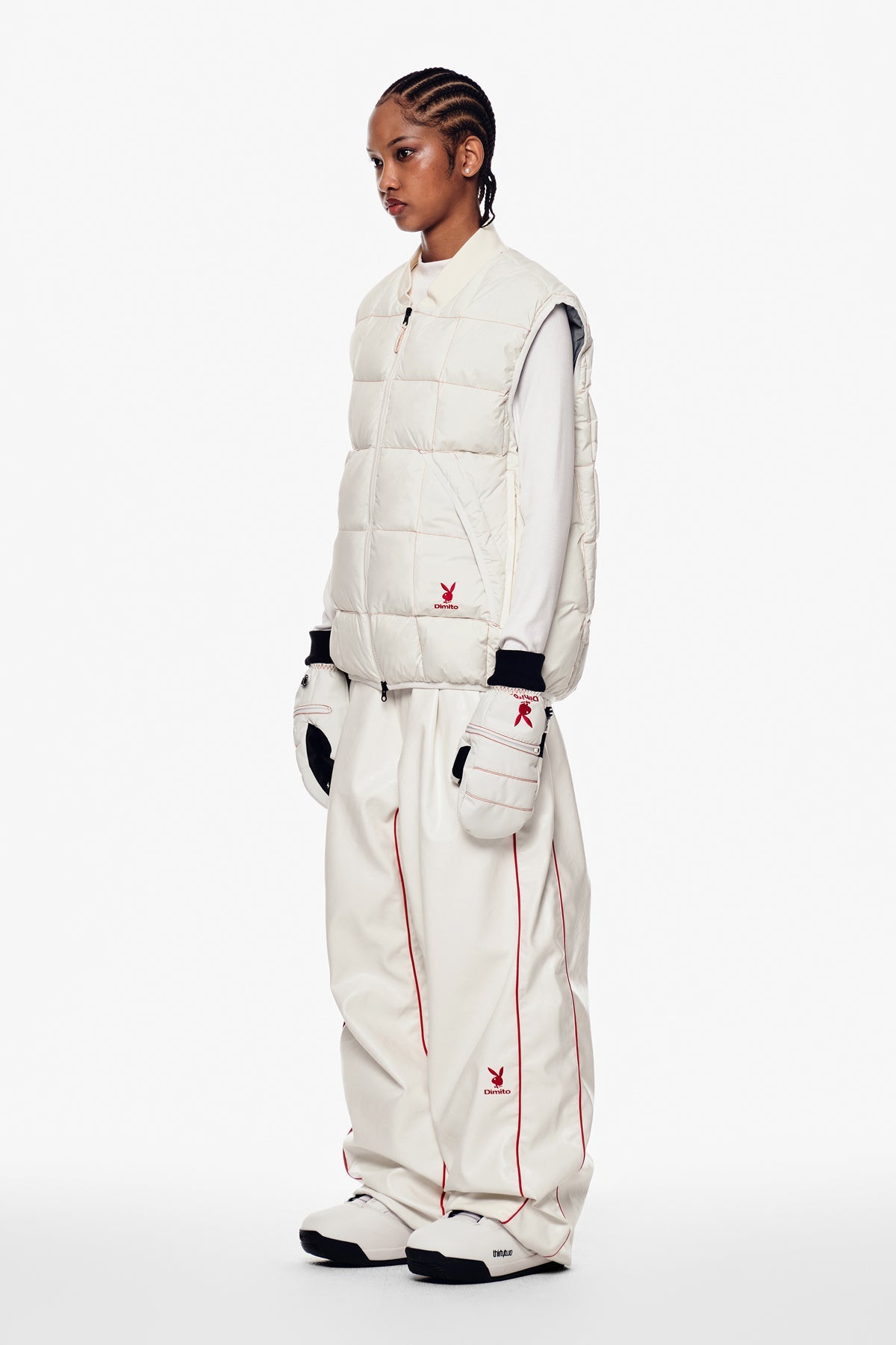 [INVITED] [PLAYBOY x DIMITO] STITCHED DOWN VEST OFF WHITE
