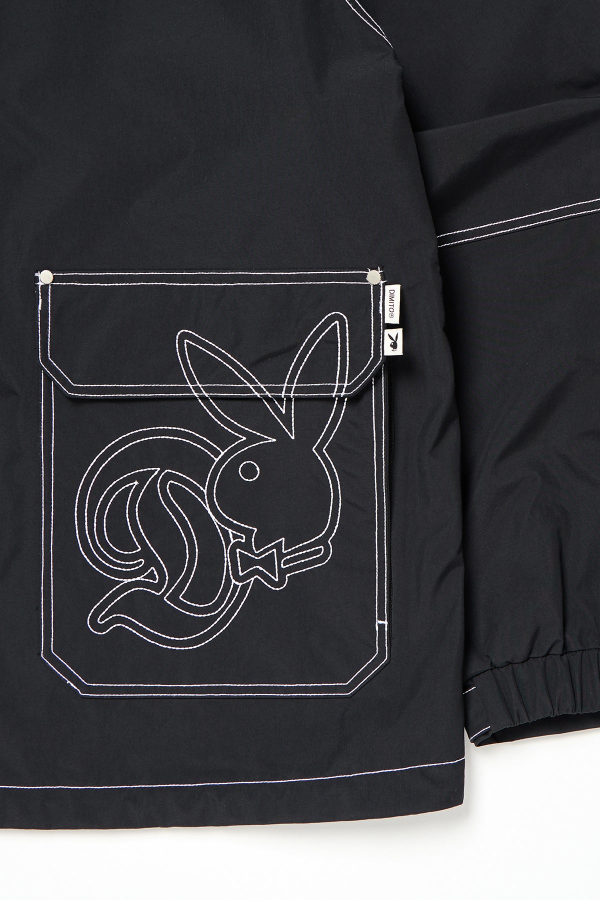 VERT [PLAYBOY x DIMITO] STITCHED TRUCKER JACKET DARK RED