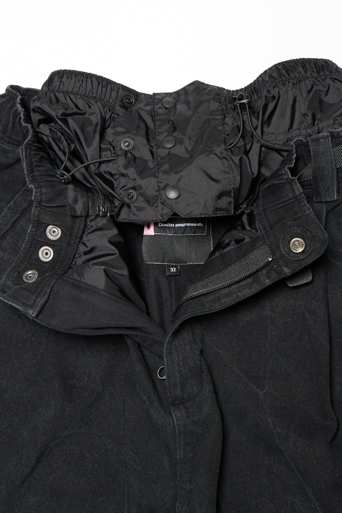 VERT [PLAYBOY x DIMITO] STUD LINE OG DENIM PANTS (WIDE FIT LV.2) WASHED BLACK