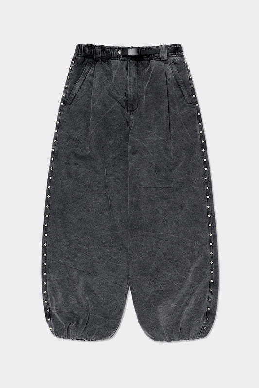 VERT [PLAYBOY x DIMITO] STUD LINE OG DENIM PANTS (WIDE FIT LV.2) WASHED GREY