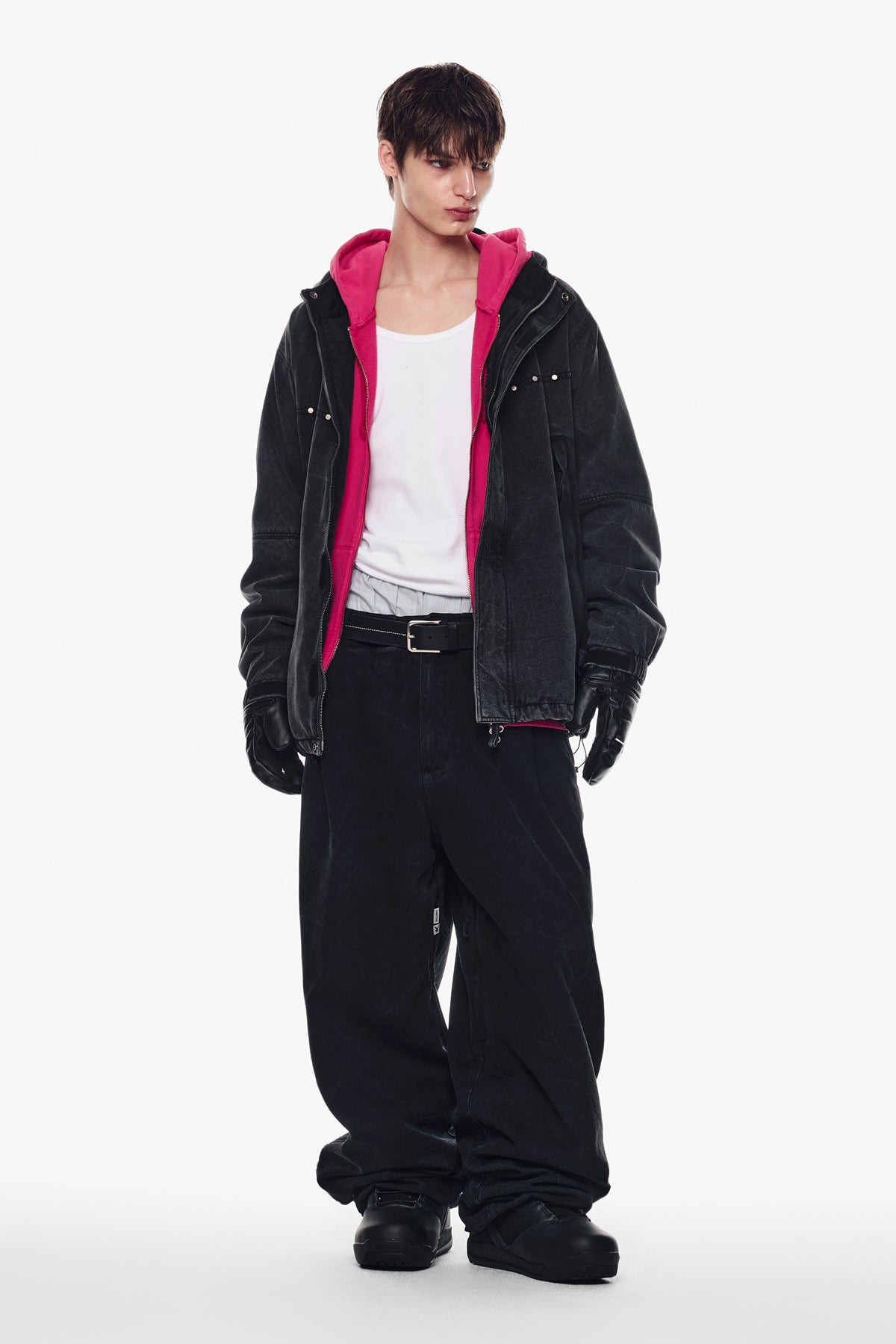 VERT [PLAYBOY x DIMITO] STUD WESTERN DENIM JACKET WASHED GREY