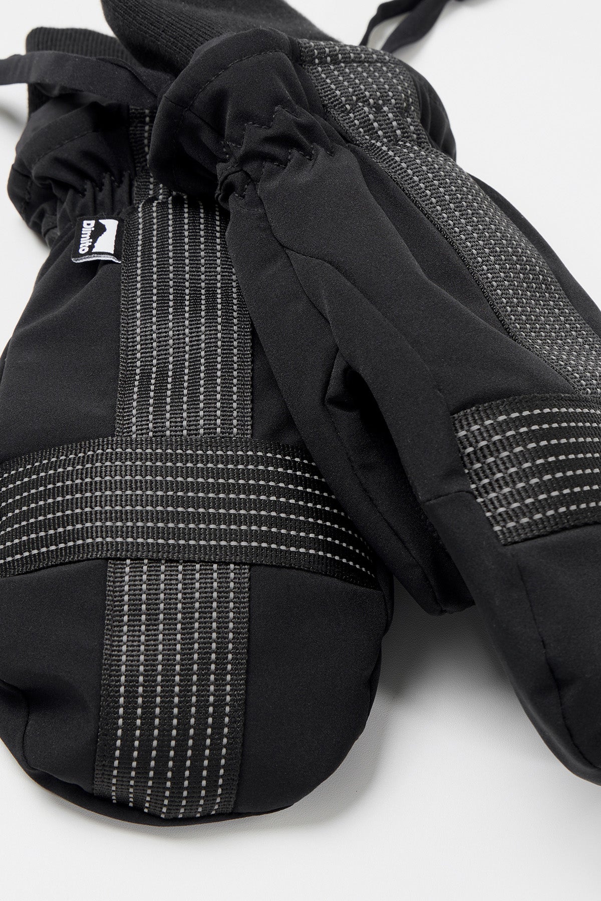 VERT REFLECTIVE CROSS BAND MITTEN BLACK