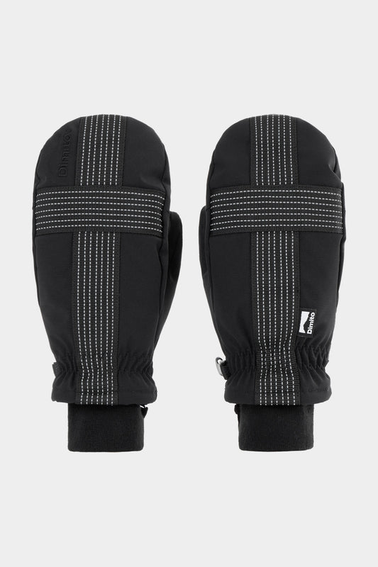 VERT REFLECTIVE CROSS BAND MITTEN BLACK