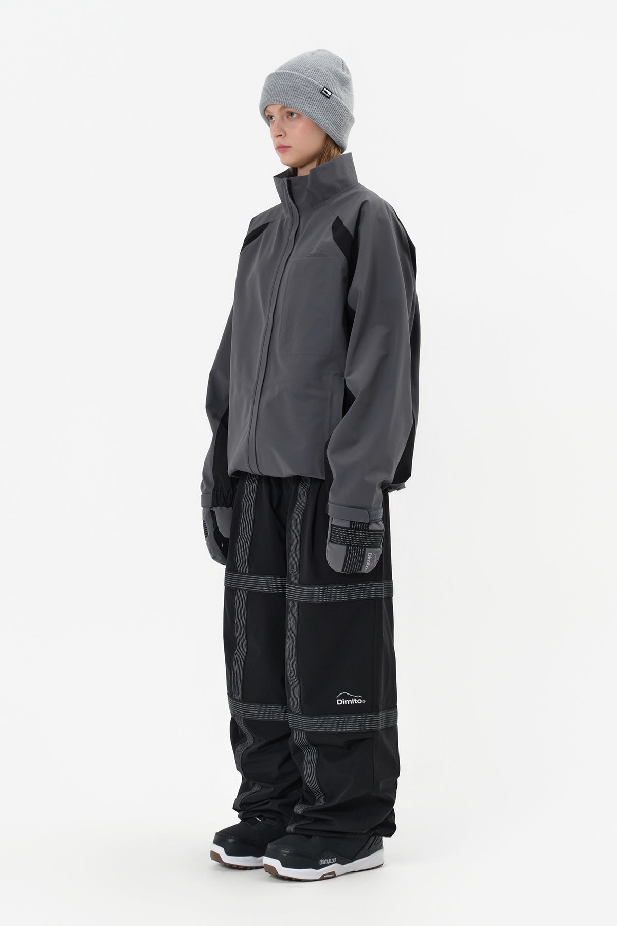 VERT REFLECTIVE LINE BANDED PANTS (WIDE FIT LV.2) BLACK