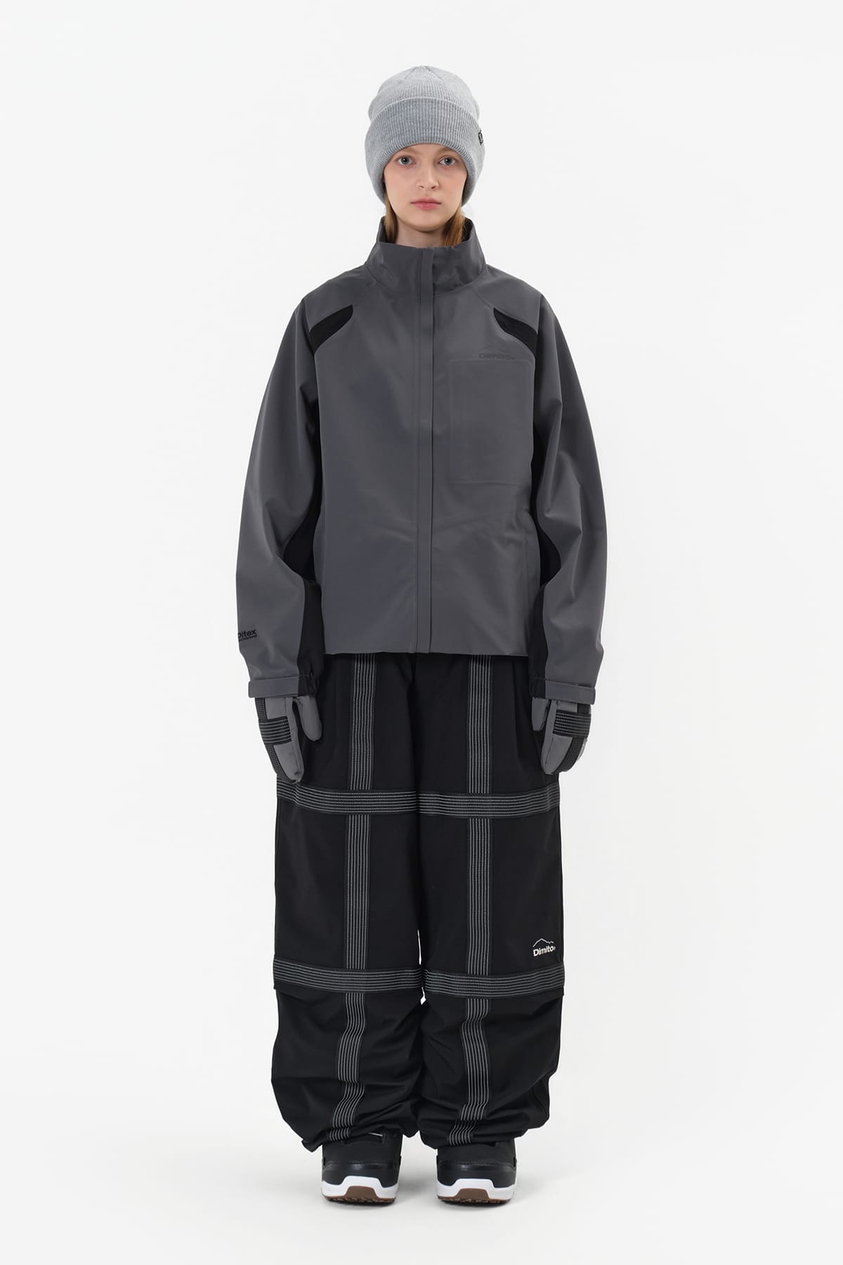 [INVITED] REFLECTIVE LINE BANDED PANTS (WIDE FIT LV.2) BLACK