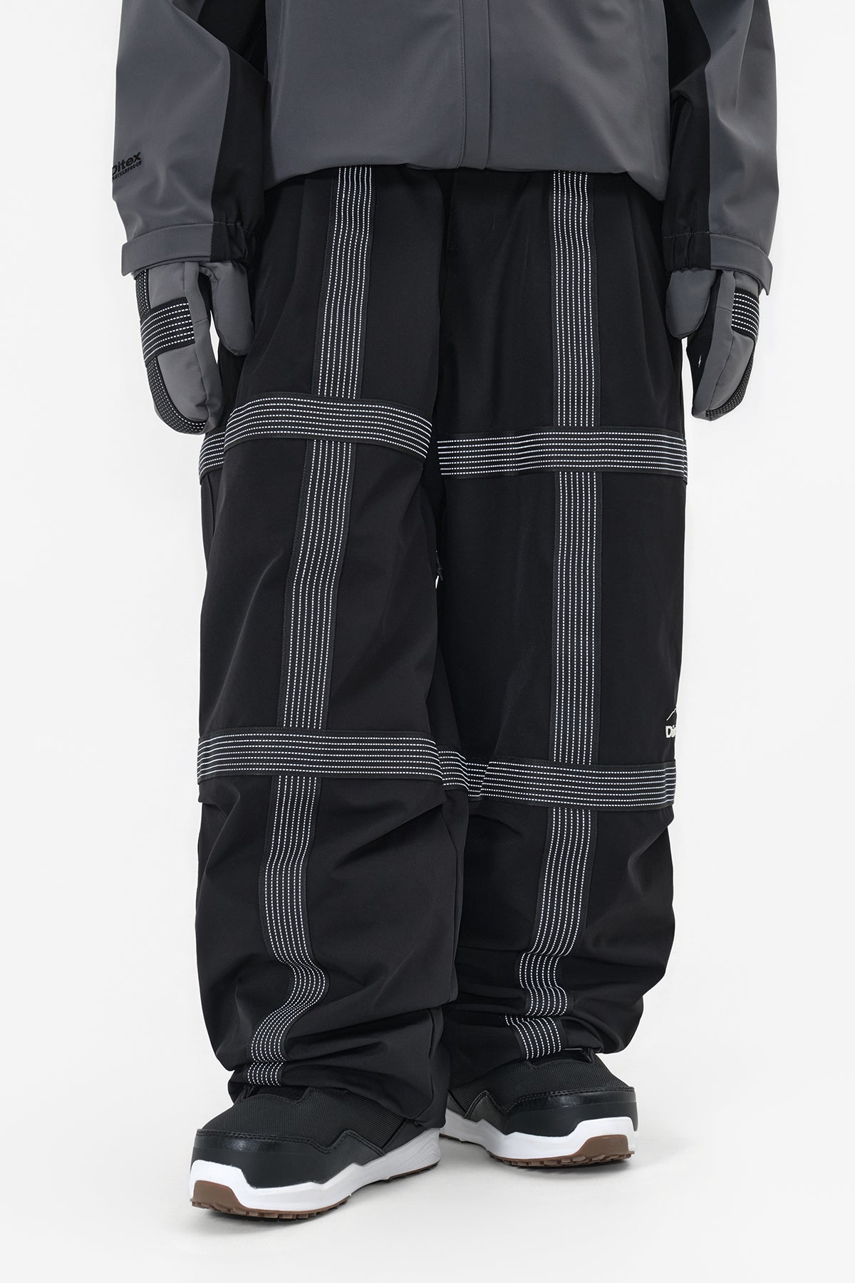 VERT REFLECTIVE LINE BANDED PANTS (WIDE FIT LV.2) BLACK