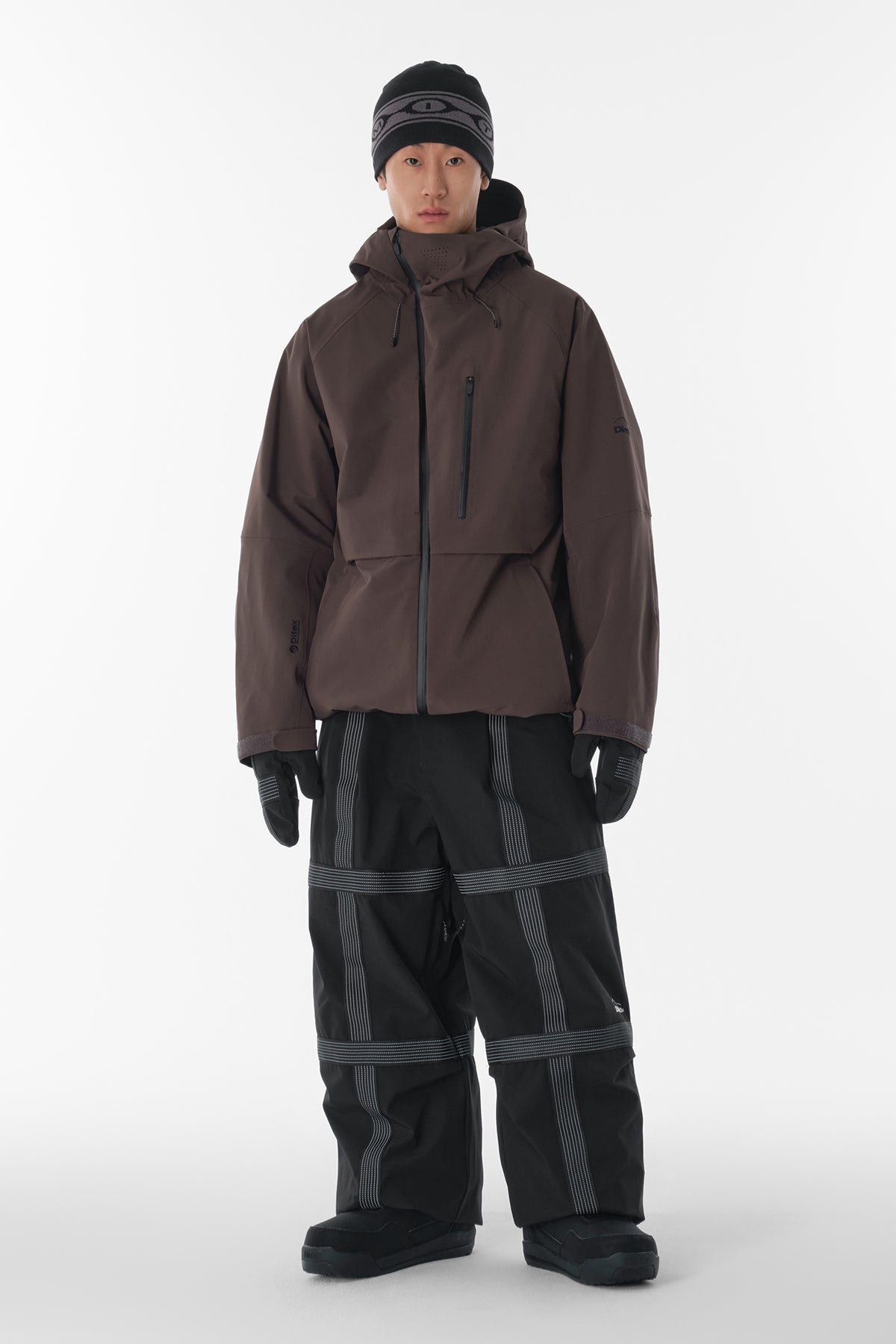 VERT REFLECTIVE LINE BANDED PANTS (WIDE FIT LV.2) BLACK