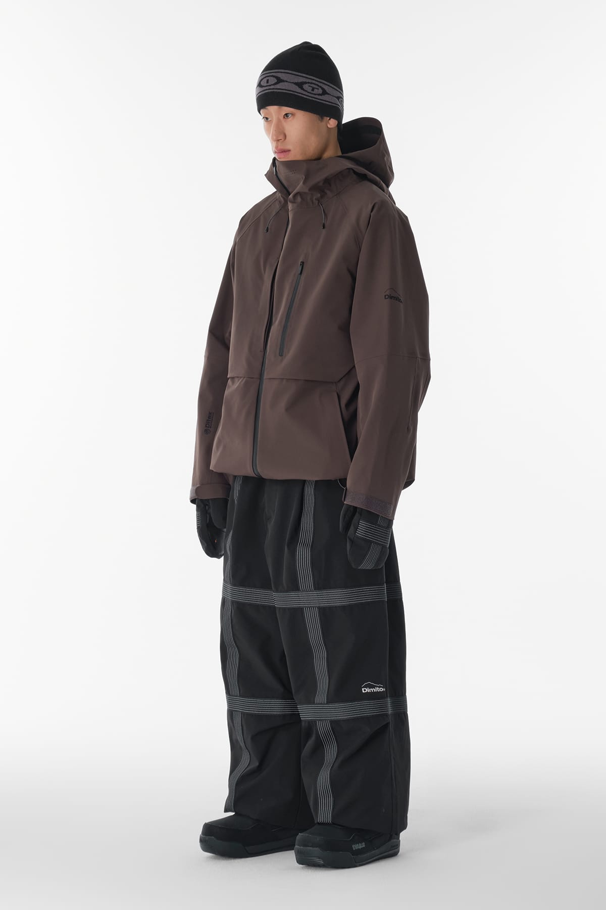 [INVITED] REFLECTIVE LINE BANDED PANTS (WIDE FIT LV.2) BLACK