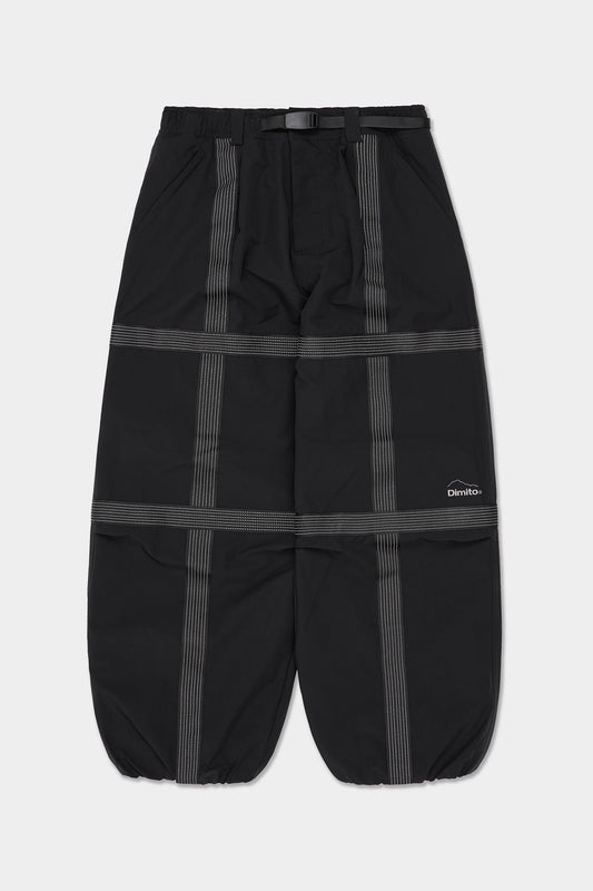VERT REFLECTIVE LINE BANDED PANTS (WIDE FIT LV.2) BLACK