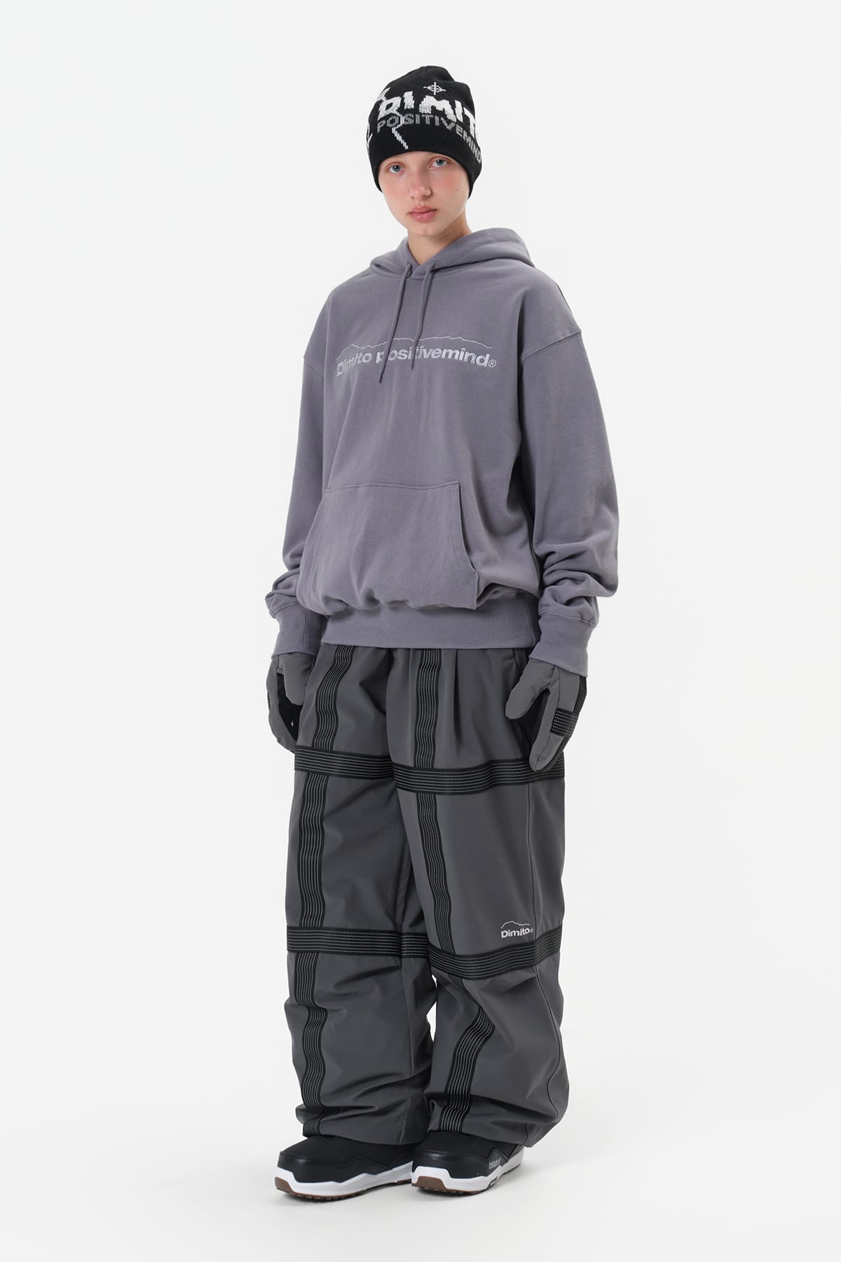[INVITED] REFLECTIVE LINE BANDED PANTS (WIDE FIT LV.2) COOL GREY