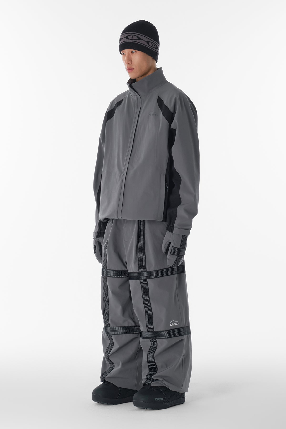 VERT REFLECTIVE LINE BANDED PANTS (WIDE FIT LV.2) COOL GREY
