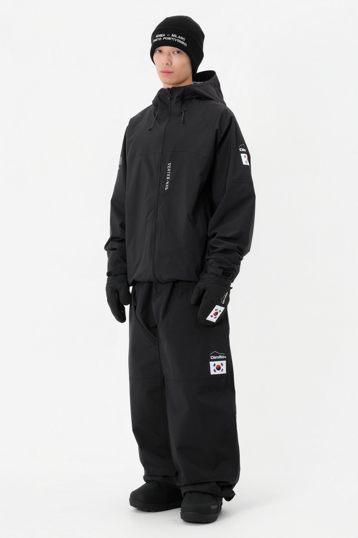 VERT TEAM KOREA REPLICA BANDED DOUBLE KNEE PANTS (WIDE FIT LV.1) BLACK