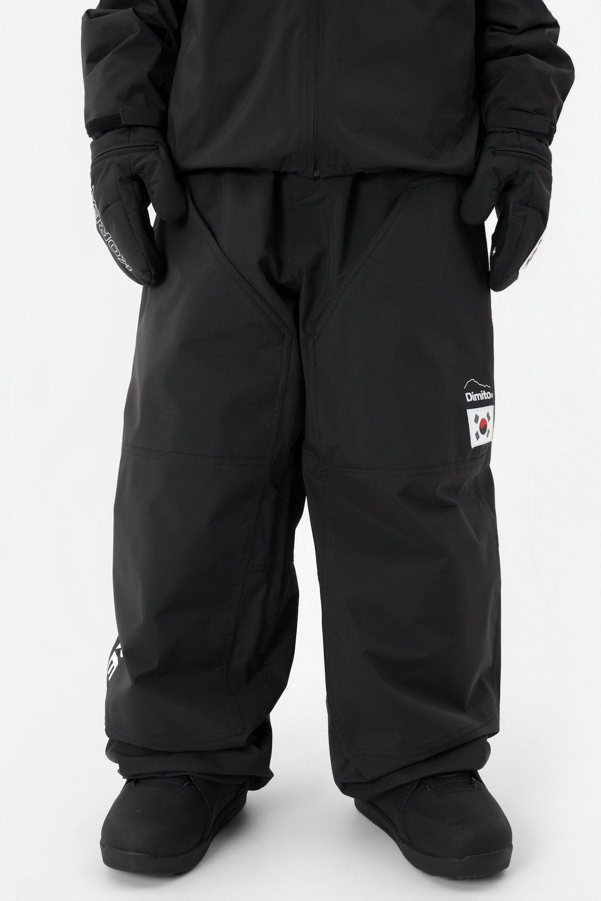 VERT TEAM KOREA REPLICA BANDED DOUBLE KNEE PANTS (WIDE FIT LV.1) BLACK