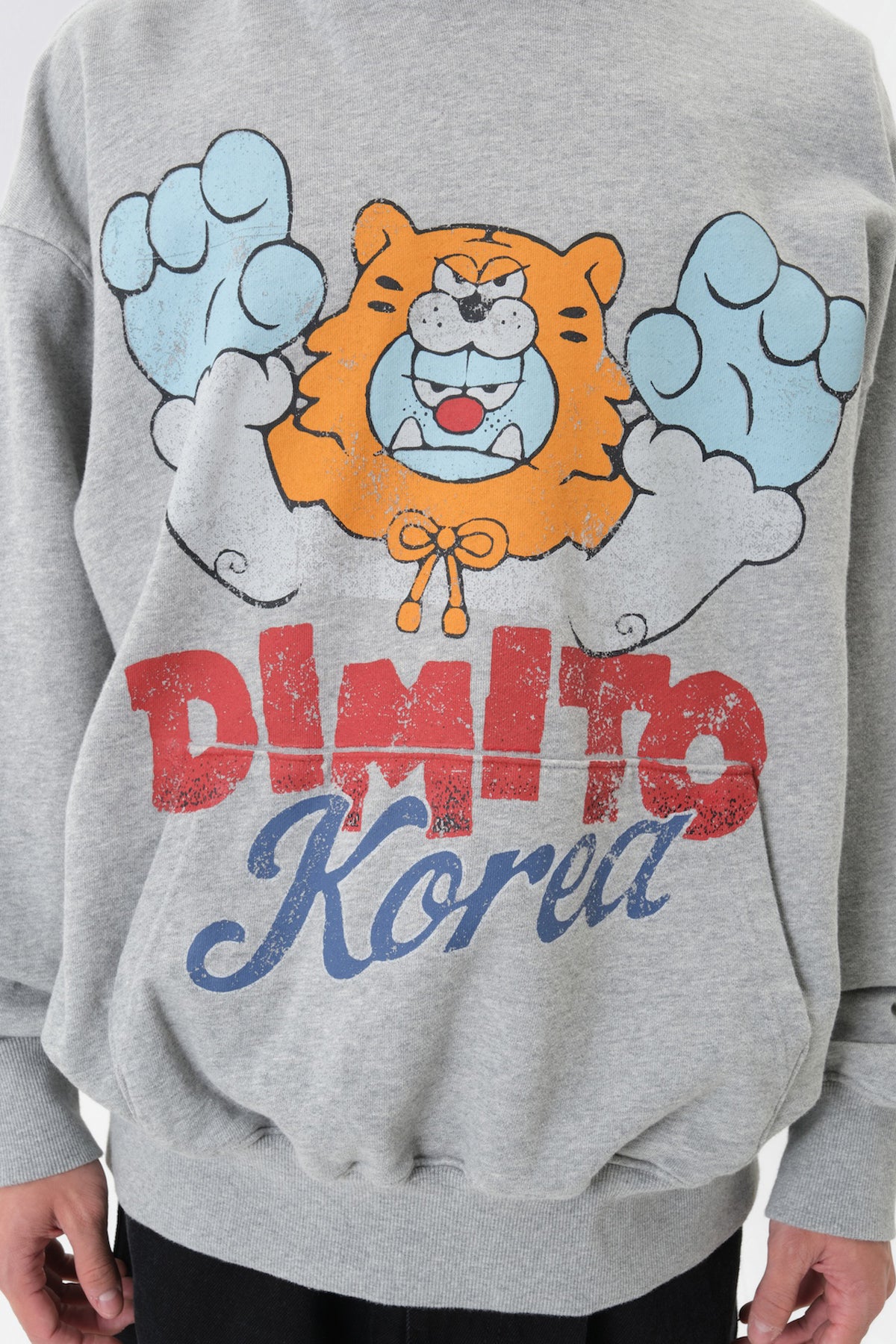 VERT TEAM KOREA REPLICA TURRI CARTOON LOGO HOODIE ASH