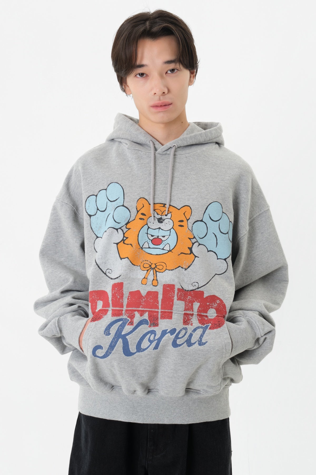 VERT TEAM KOREA REPLICA TURRI CARTOON LOGO HOODIE ASH