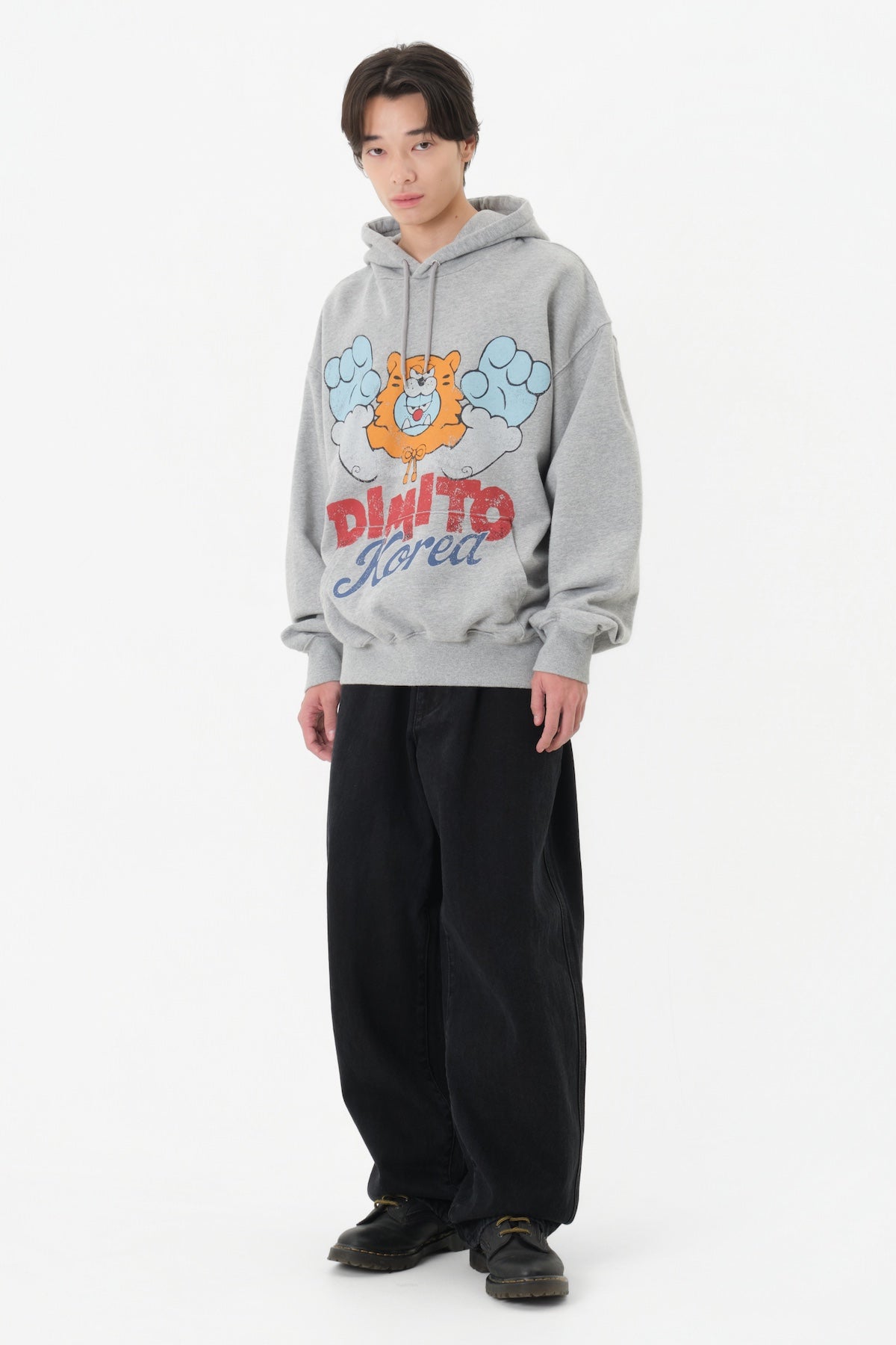 VERT TEAM KOREA REPLICA TURRI CARTOON LOGO HOODIE ASH