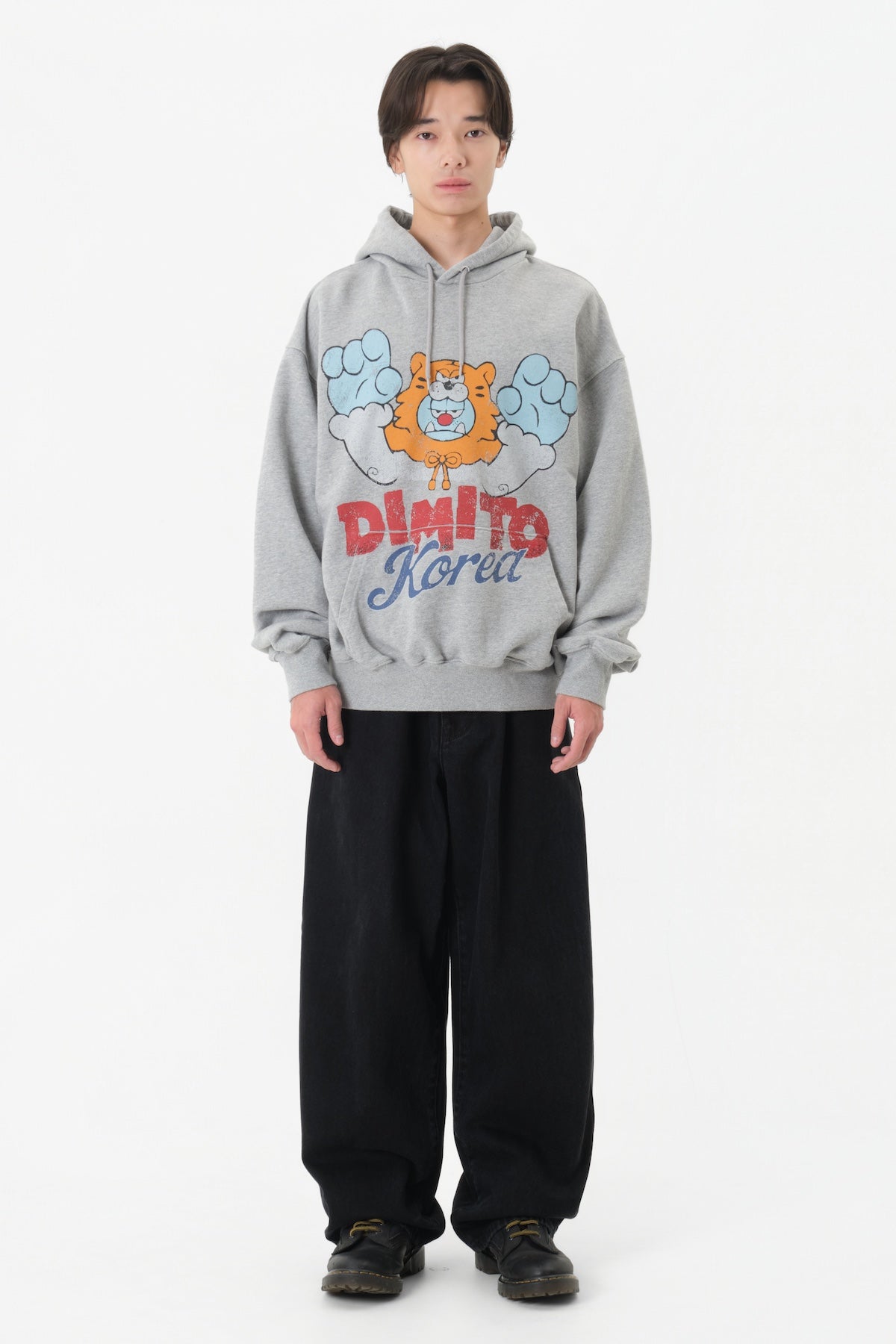 VERT TEAM KOREA REPLICA TURRI CARTOON LOGO HOODIE ASH