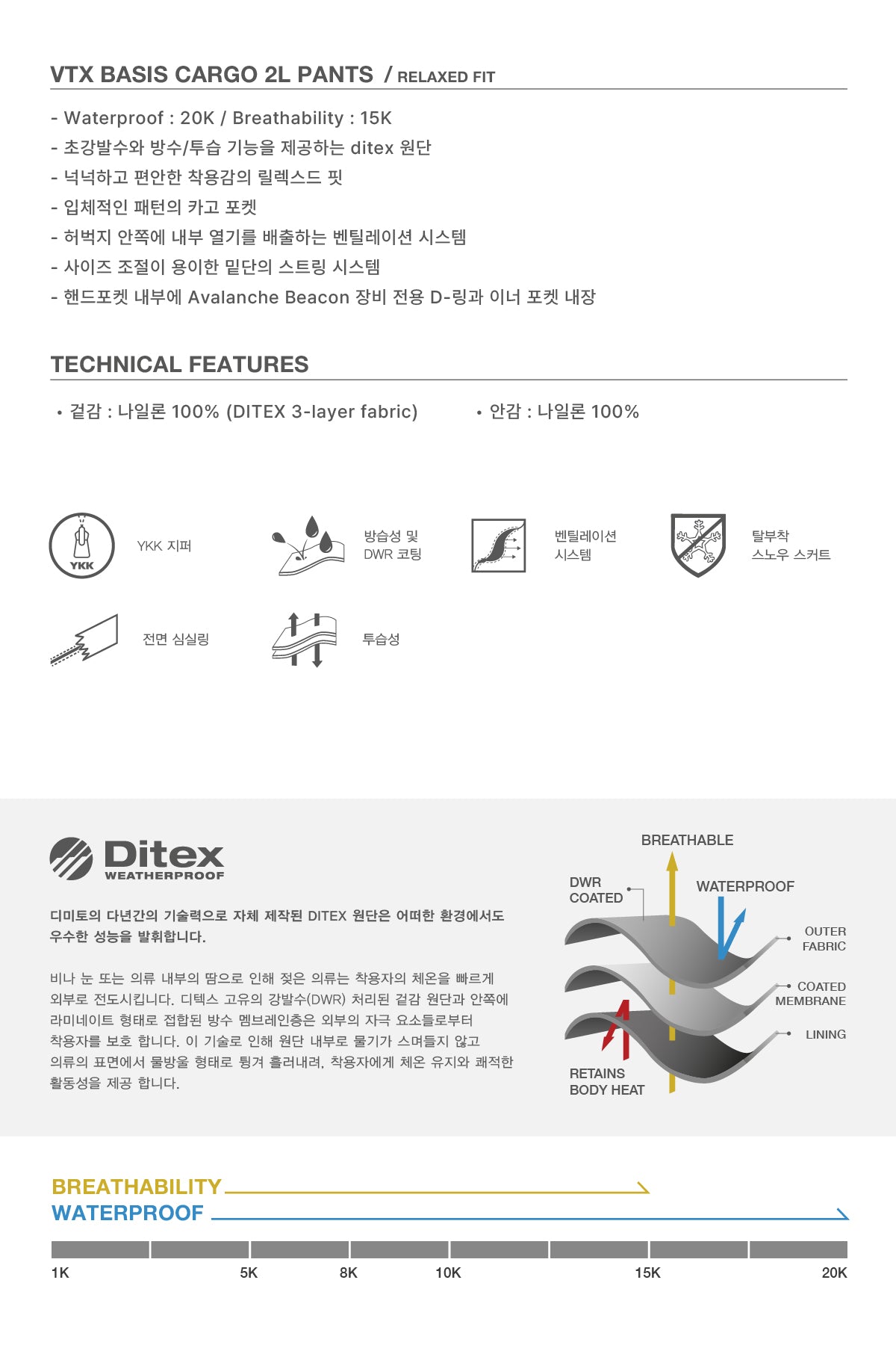 VERT VTX BASIS CARGO 2L PANTS (RELAXED FIT) MIST SAND