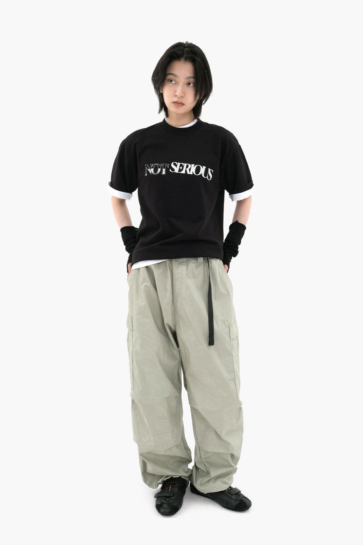[INVITED] WASHED CARGO PANTS (LOOSE FIT) IVORY