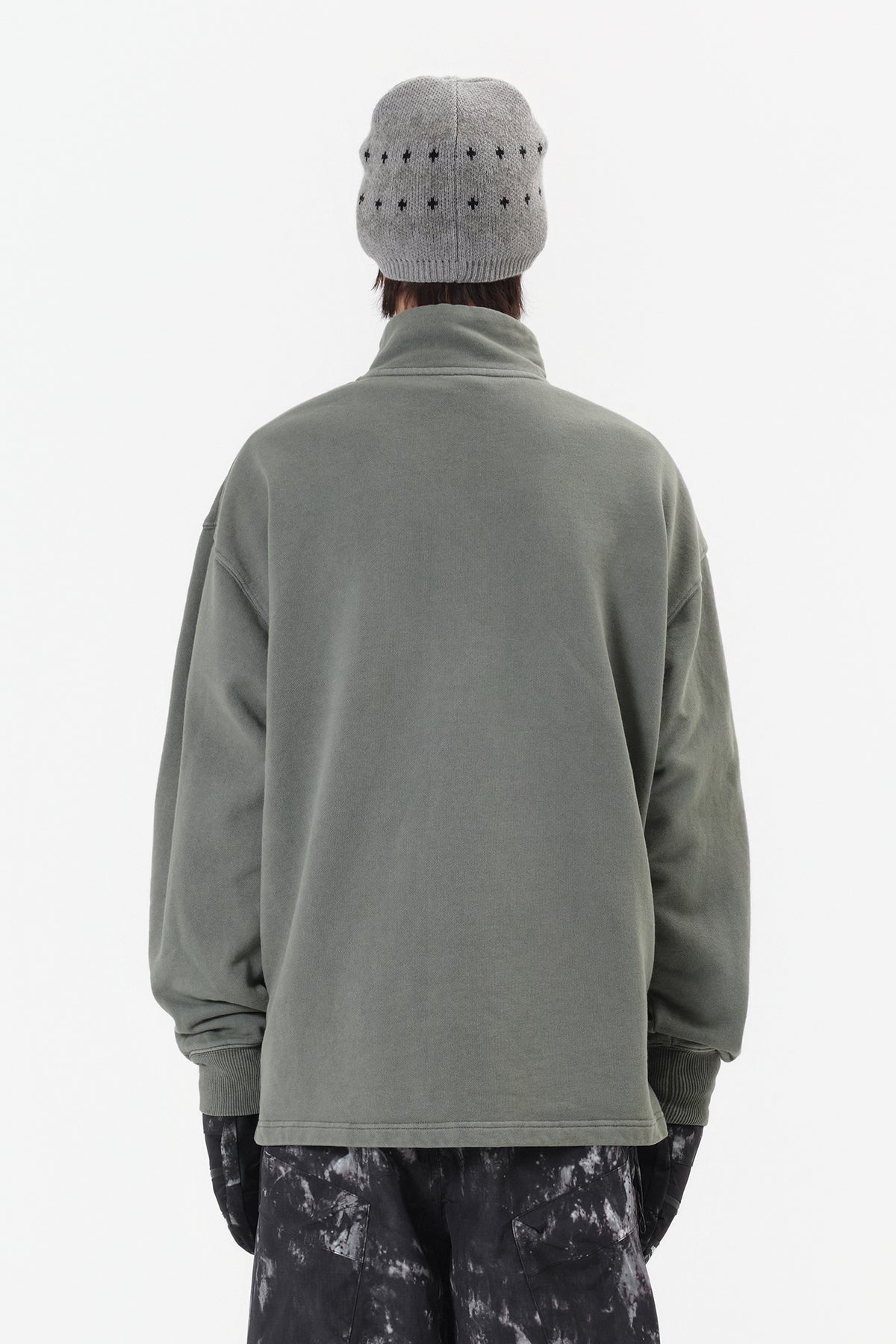 VERT WASHED HALF ZIP SWEATSHIRT SLATE SAGE