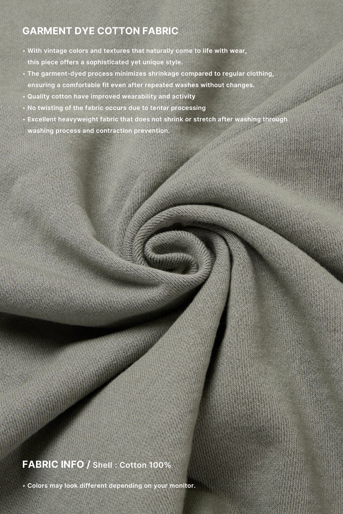 VERT WASHED HALF ZIP SWEATSHIRT SLATE SAGE