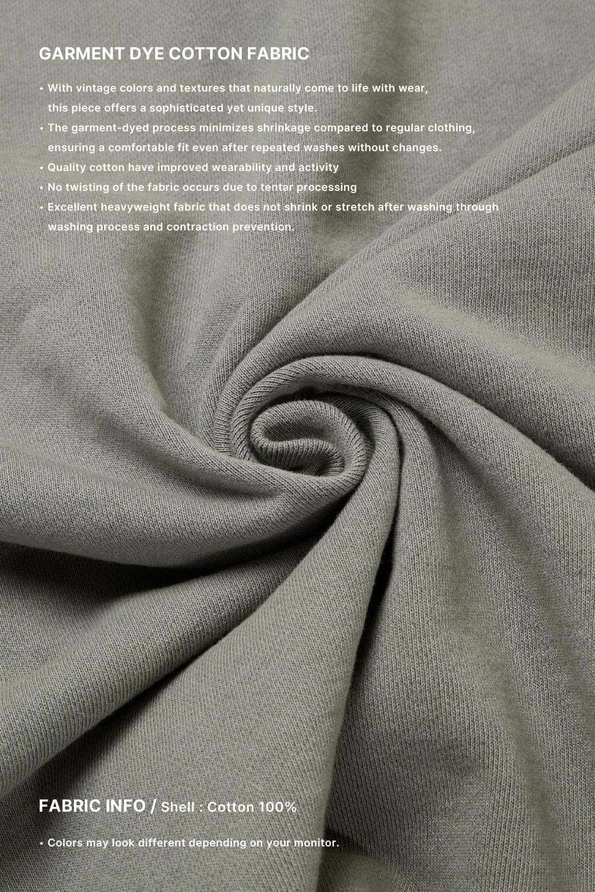 [INVITED] WASHED HALF ZIP SWEATSHIRT SLATE SAGE