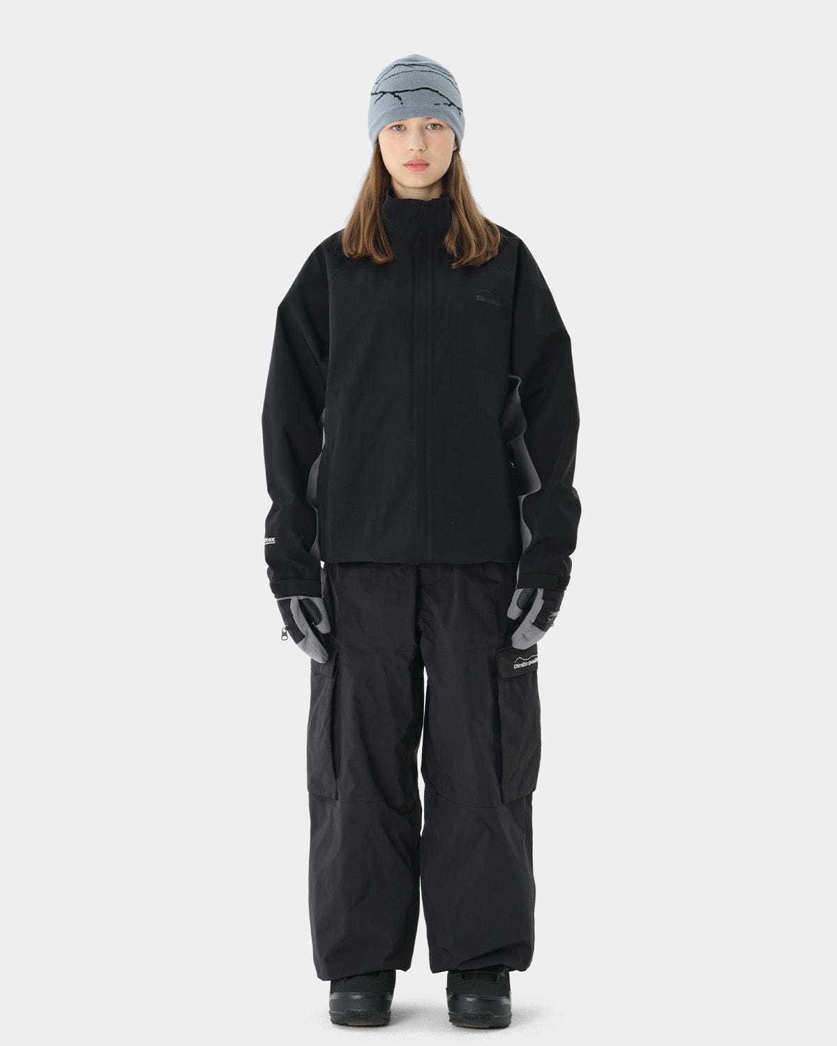 VERT WIDE CARGO PANTS BLACK (Wide Fit)