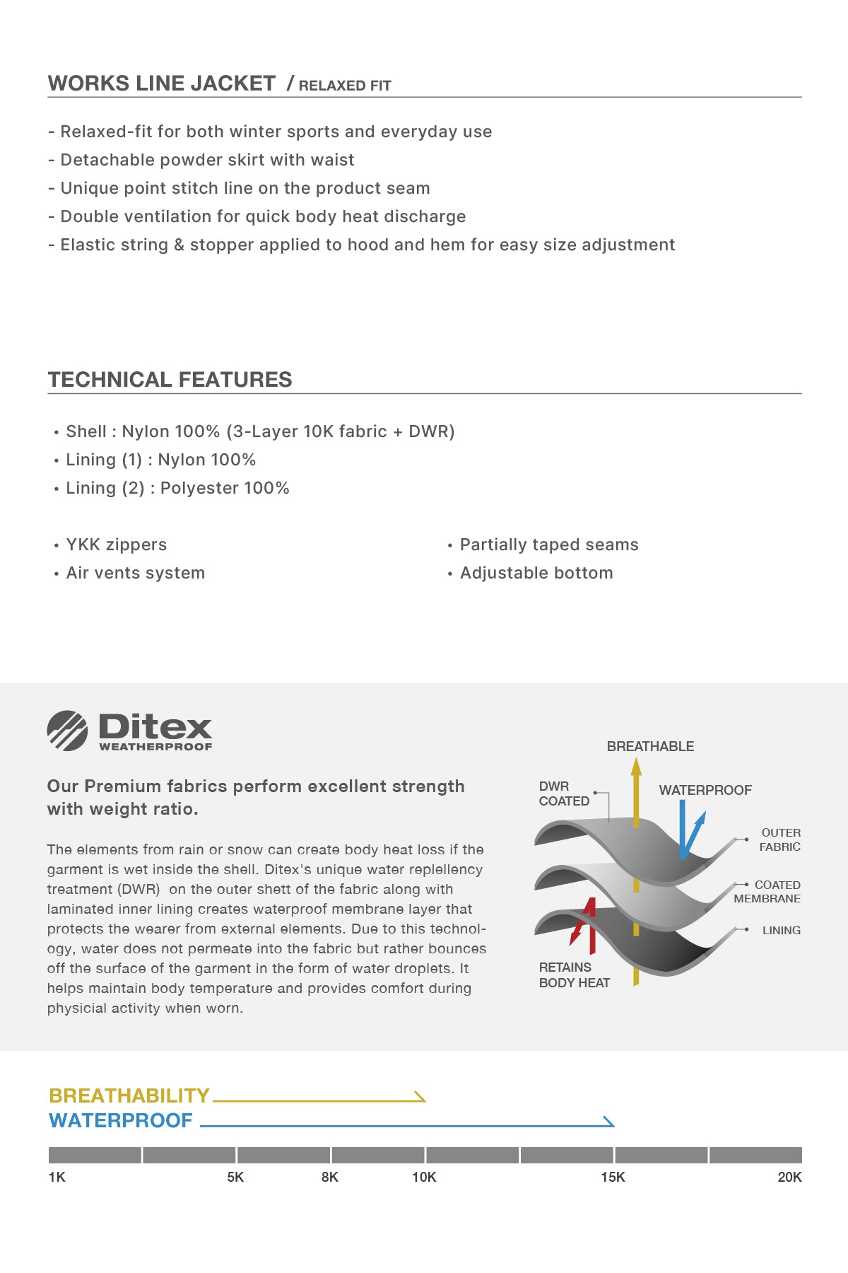 VERT WORKS LINE JACKET BLACK